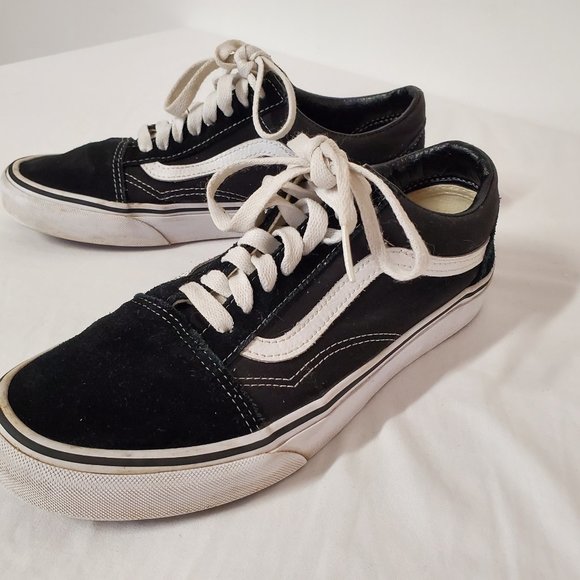 Vans Other - Vans Low Top Shoes Unisex Old Skool Mens Size 7.5 Womens Size 9 Black White Trim